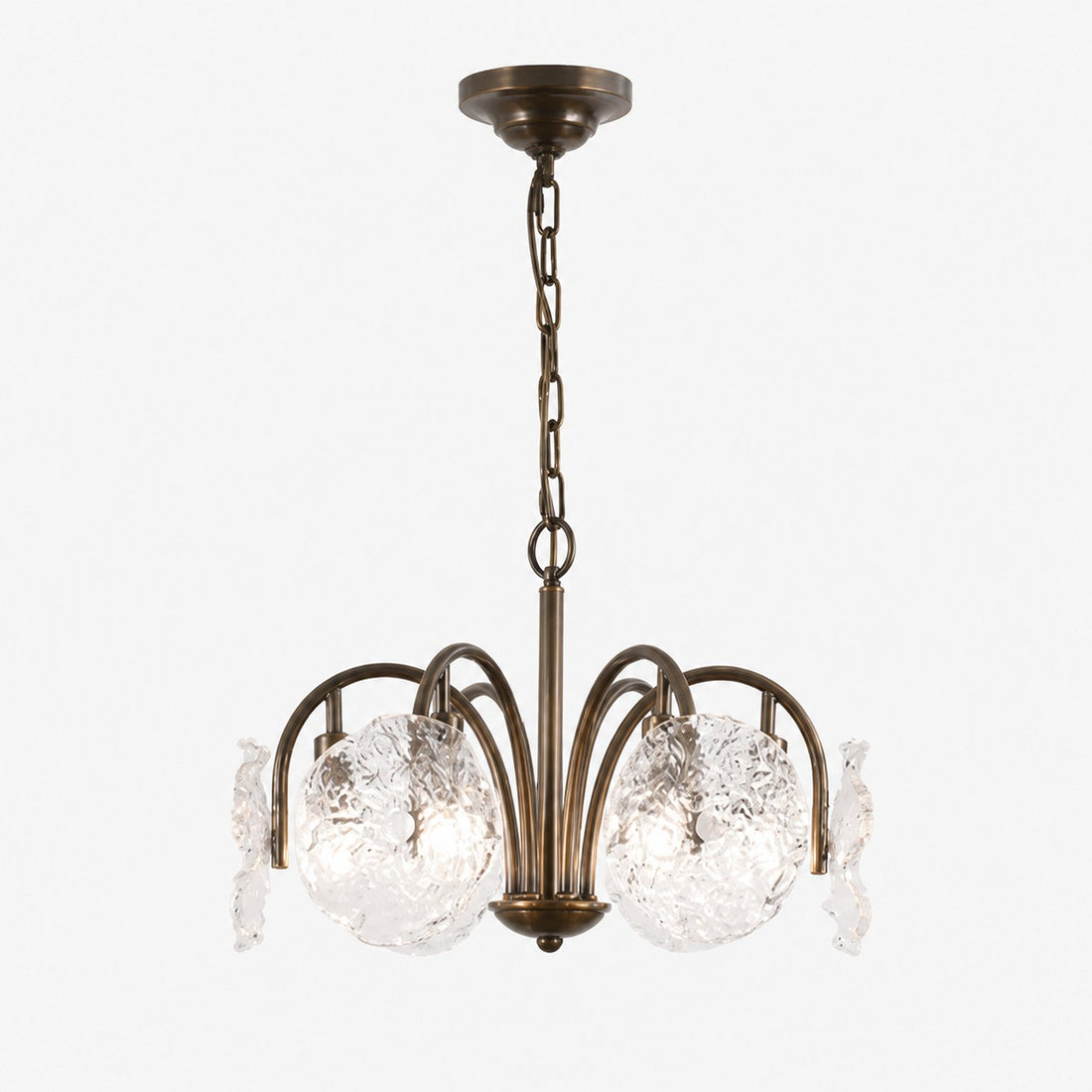 Brass Flower Glass Chandelier