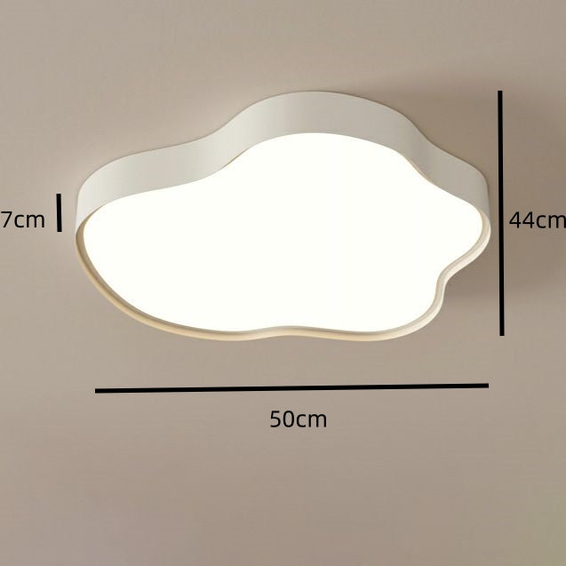 Cream LED Flush Mount Light - Cloud Metal Ceiling Fixture For Hallway