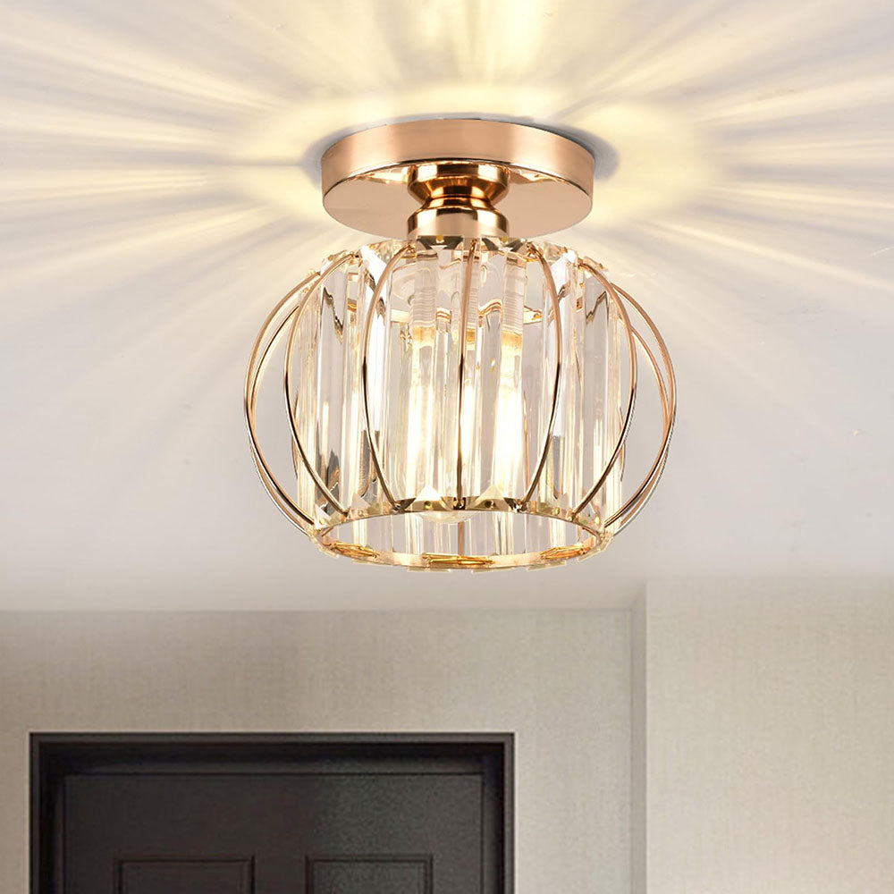 Luxury Crystal Ceiling Light - Striped Metal Ceiling Lamp for Aisle
