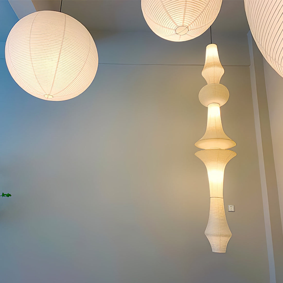 Washi-Papier-Pendelleuchte – Japanische handgefertigte Lampe für das Wohnzimmer