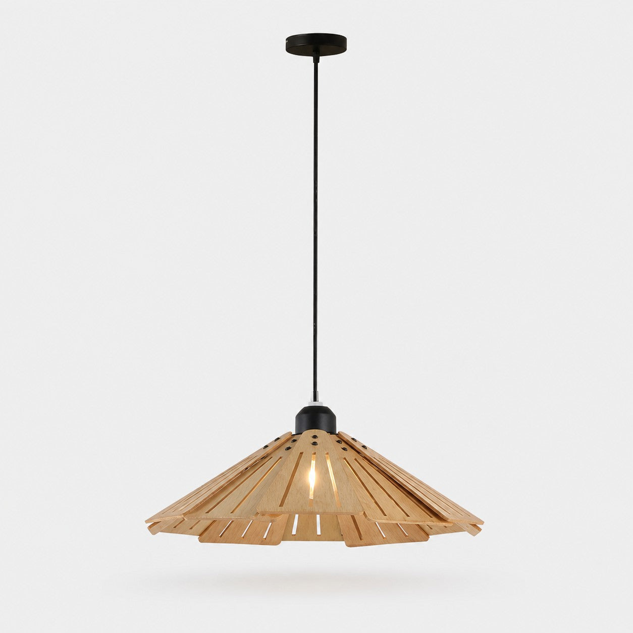 Natural A style 35cm wooden pendant light