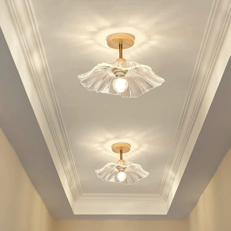 Flower Glass Ceiling Light - Elegant Floral Hallway Lighting