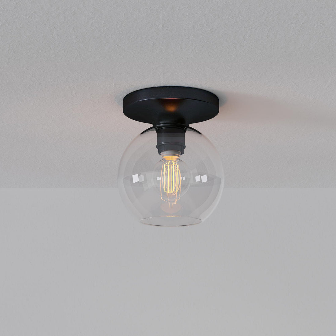 Selvion Modern Globe Ceiling Lamp - Damp-Rated Bathroom Lighting - Luxe Glass Shade