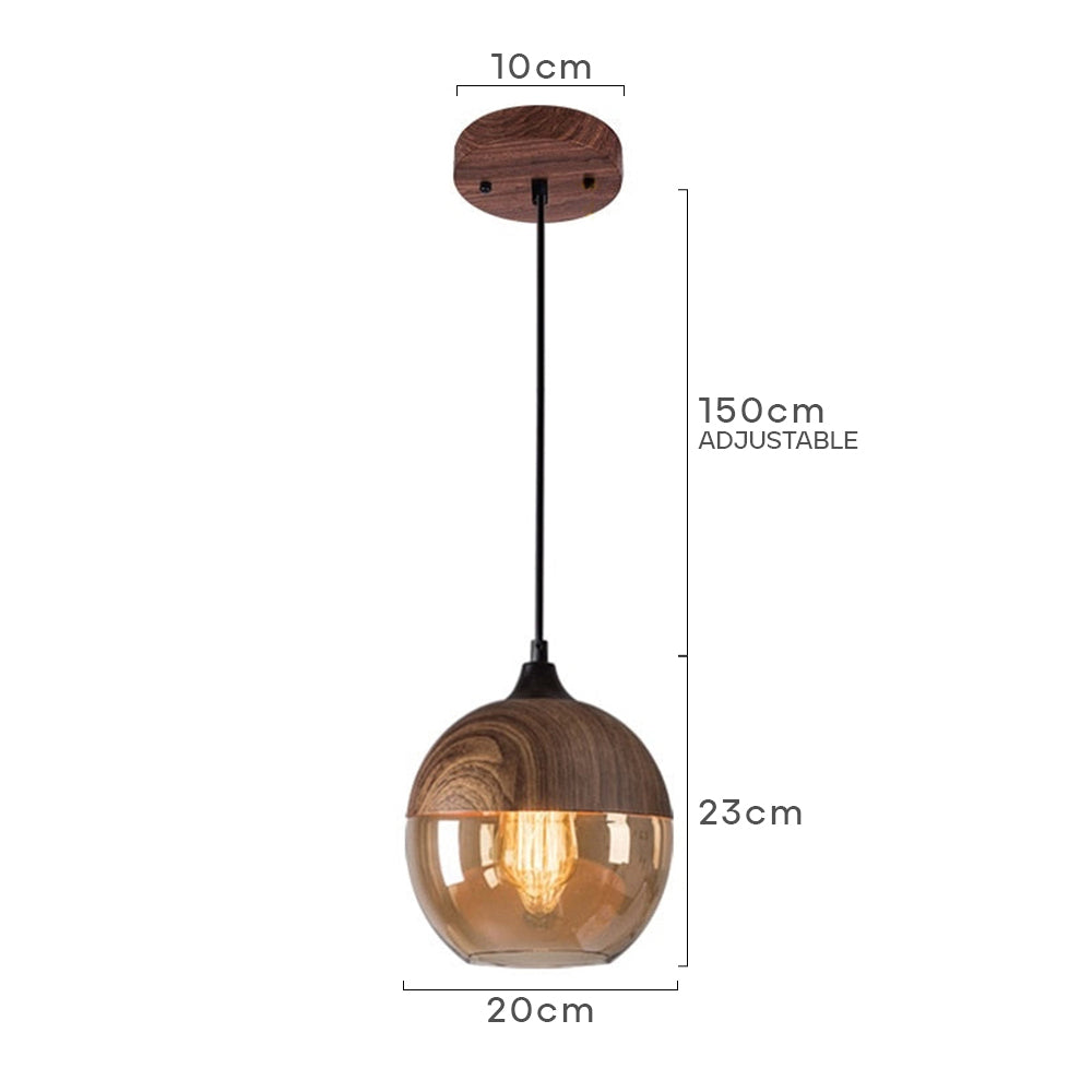 Organic Crystal Pendant Light - Retro Brown Fixture for Dining Room