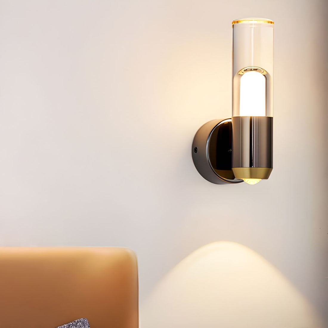 Cylinder Glass Sconce - Modern Clear Acrylic Wall Lamp for Entryway