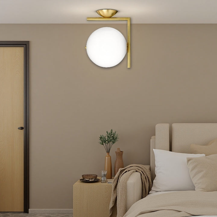 IC Wandleuchte - Messing und Glas Globus Luxuslampe für Korridor