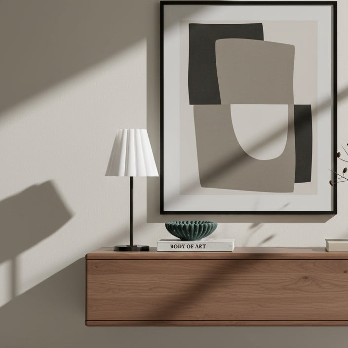 Ruffmeto Schlanke Tischleuchte im Übergangsstil – Skulpturale Schirmbeleuchtung für Wohnzimmer oder Schlafzimmer