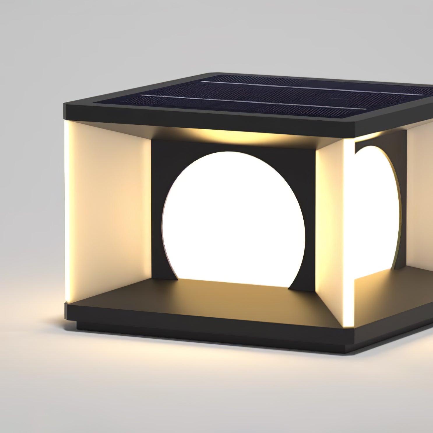 Eclipse Cube Outdoor Post Light - Weatherproof Garden & Pathway Lighting
