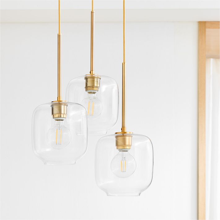 Lumivelle Pebble Glass Chandelier - 3-Light Modern Pendant Style