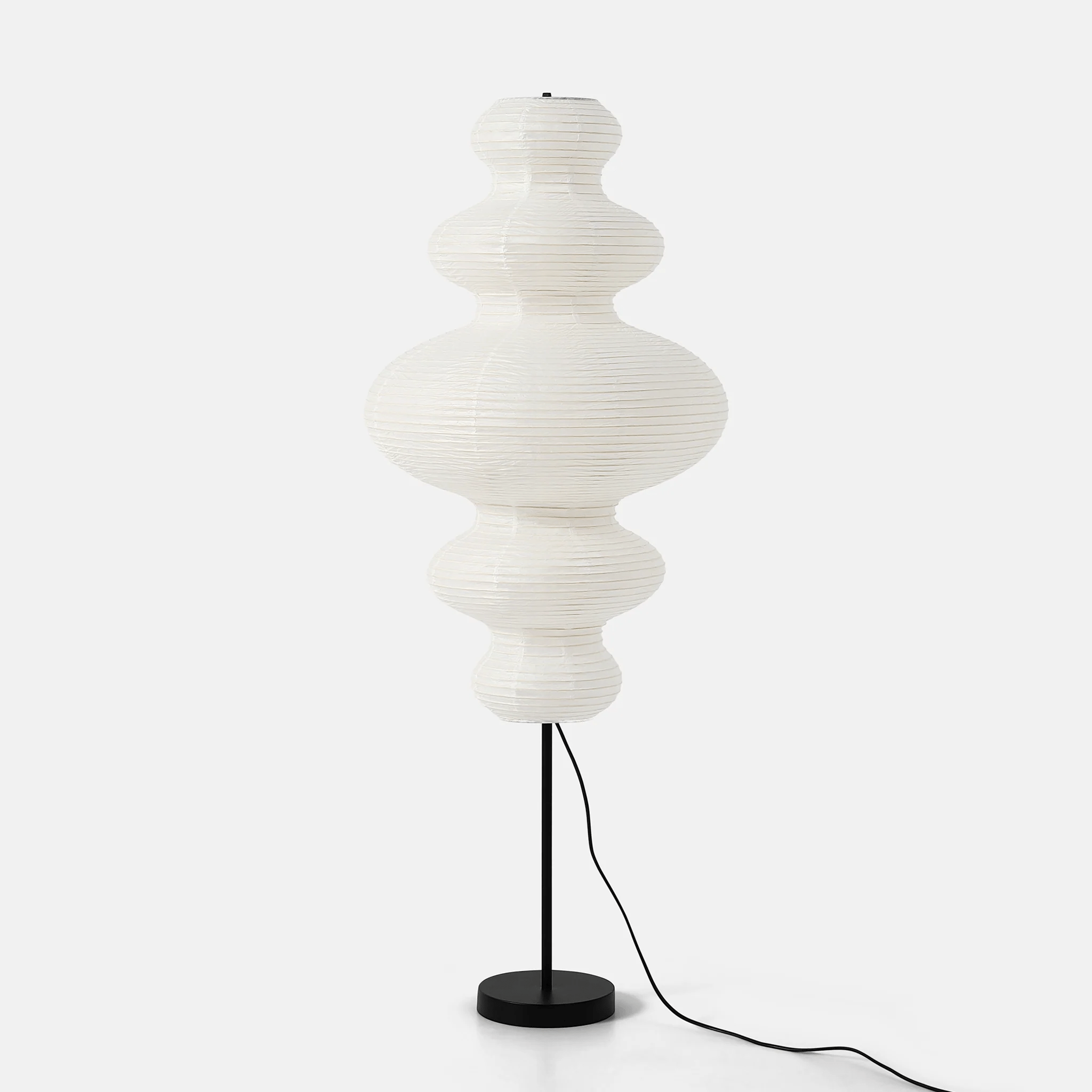 Metal Floor Lamp - Paper Lamp with Elegant Shade for Dining Room
