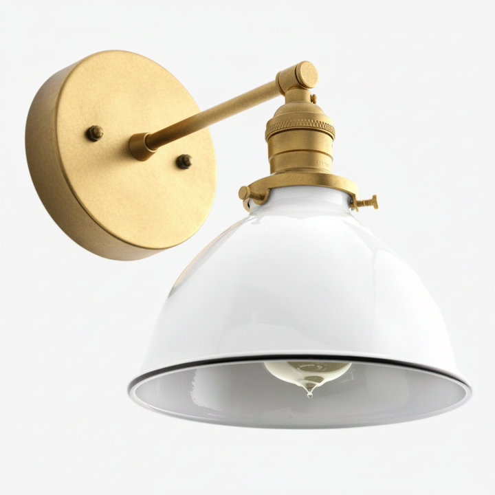 Conique Wandleuchte aus Metall – Weißer Metallschirm – Industrielle moderne Beleuchtung