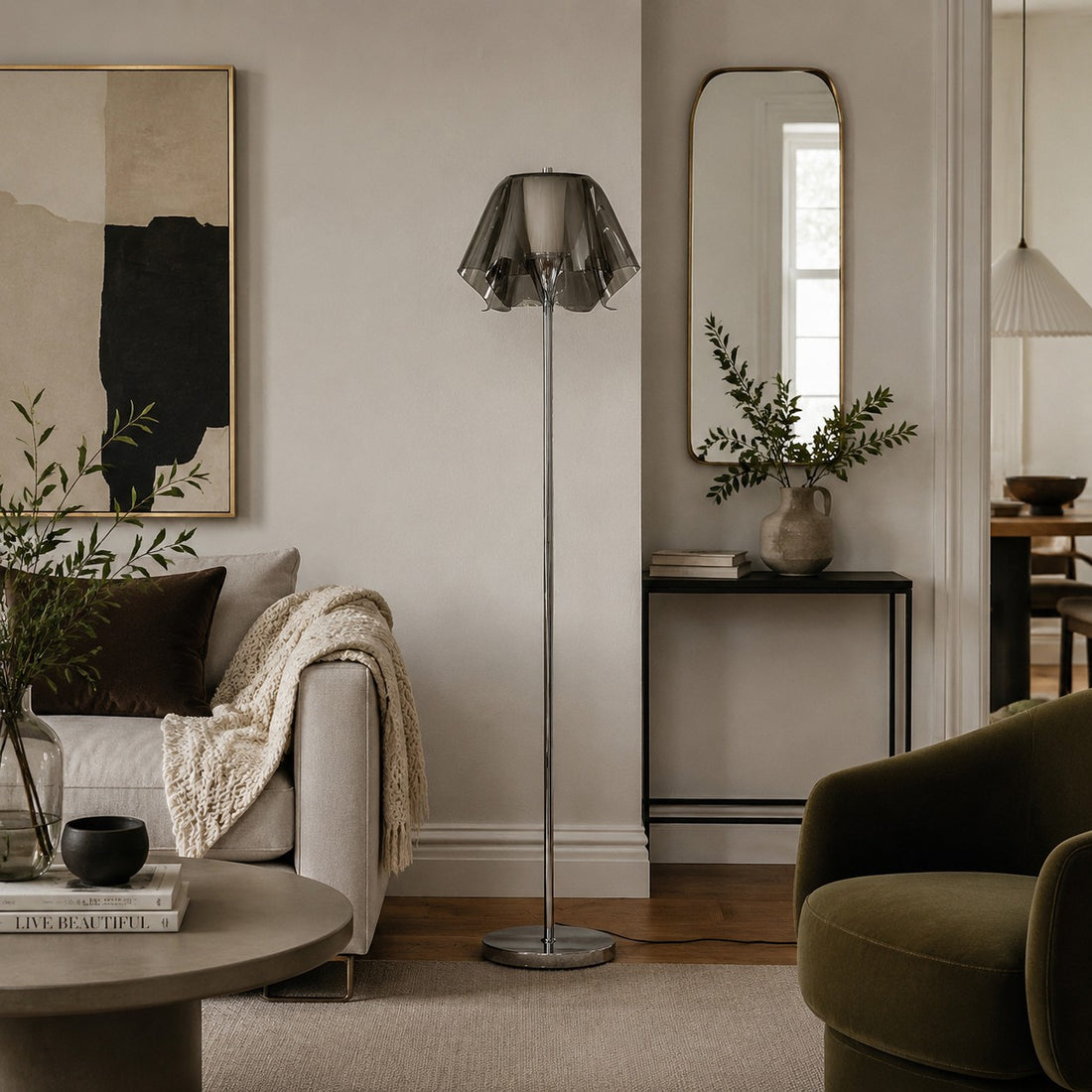 Bauhaus Acrylic Flower Floor Lamp for Living Rooms