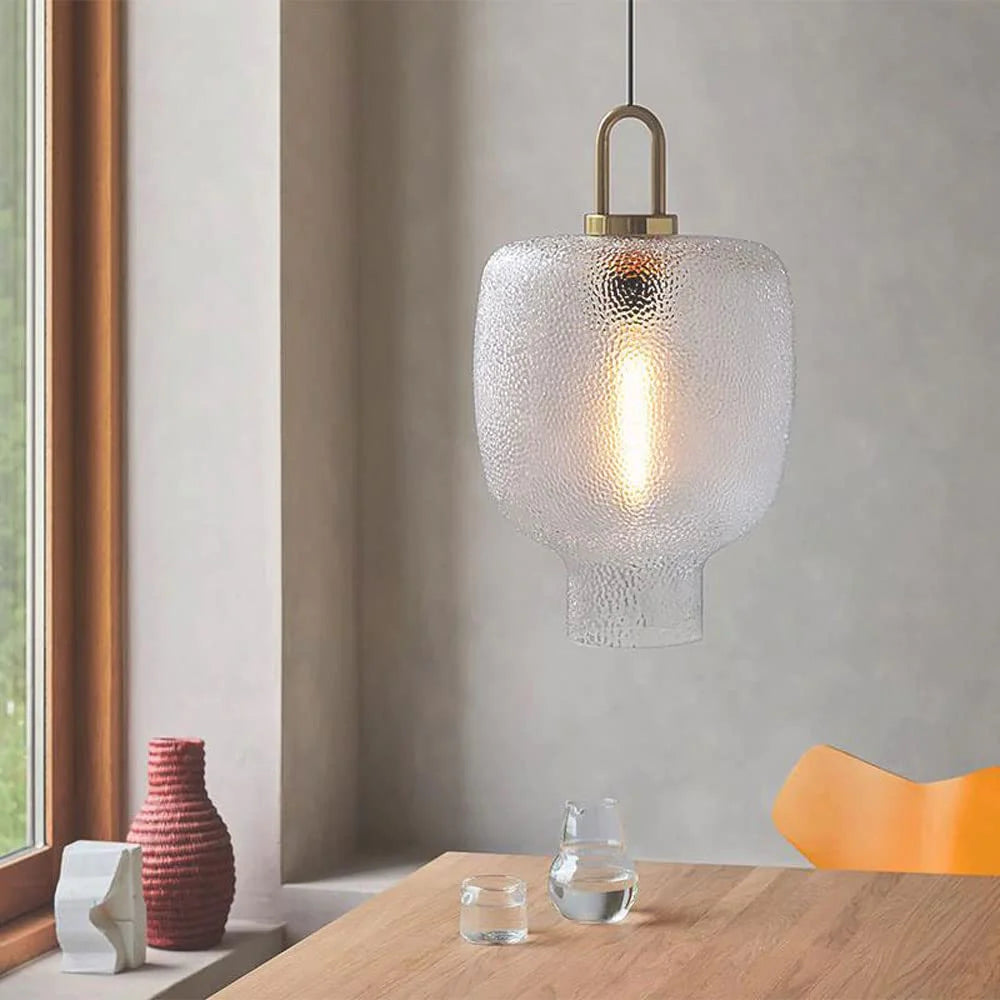 Frosted Glass Pendant Light – Modern Fixture for Bedroom & Dining Room