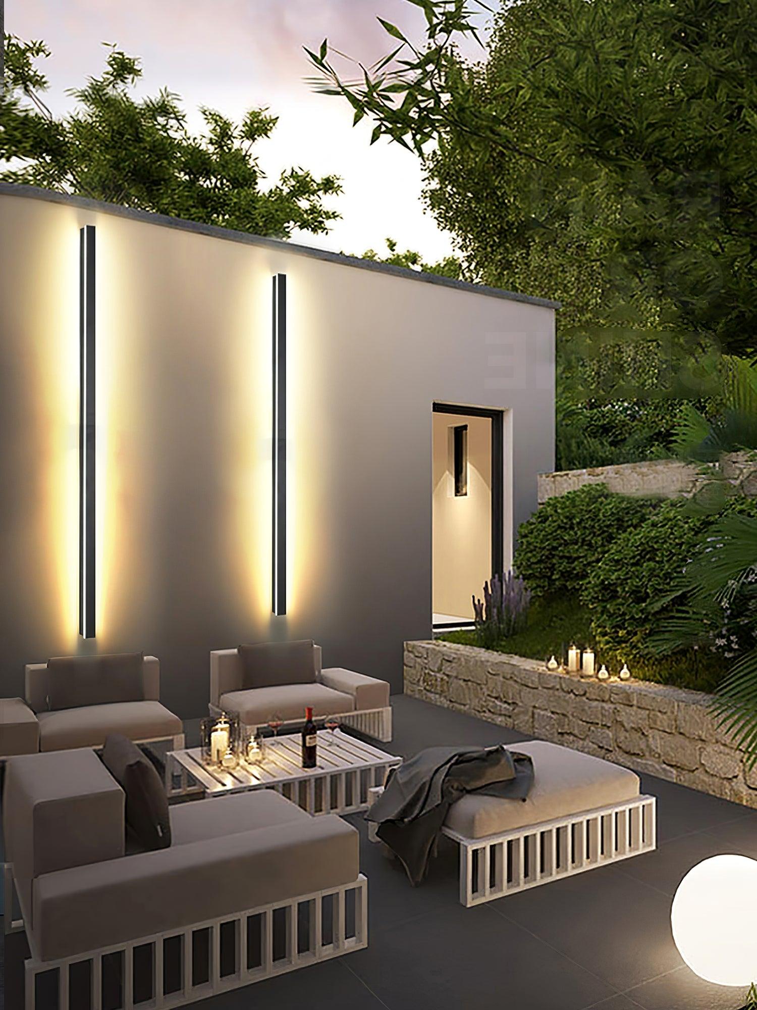 Long Strip Solar Outdoor Wall Sconce - LED Light for Front Porch