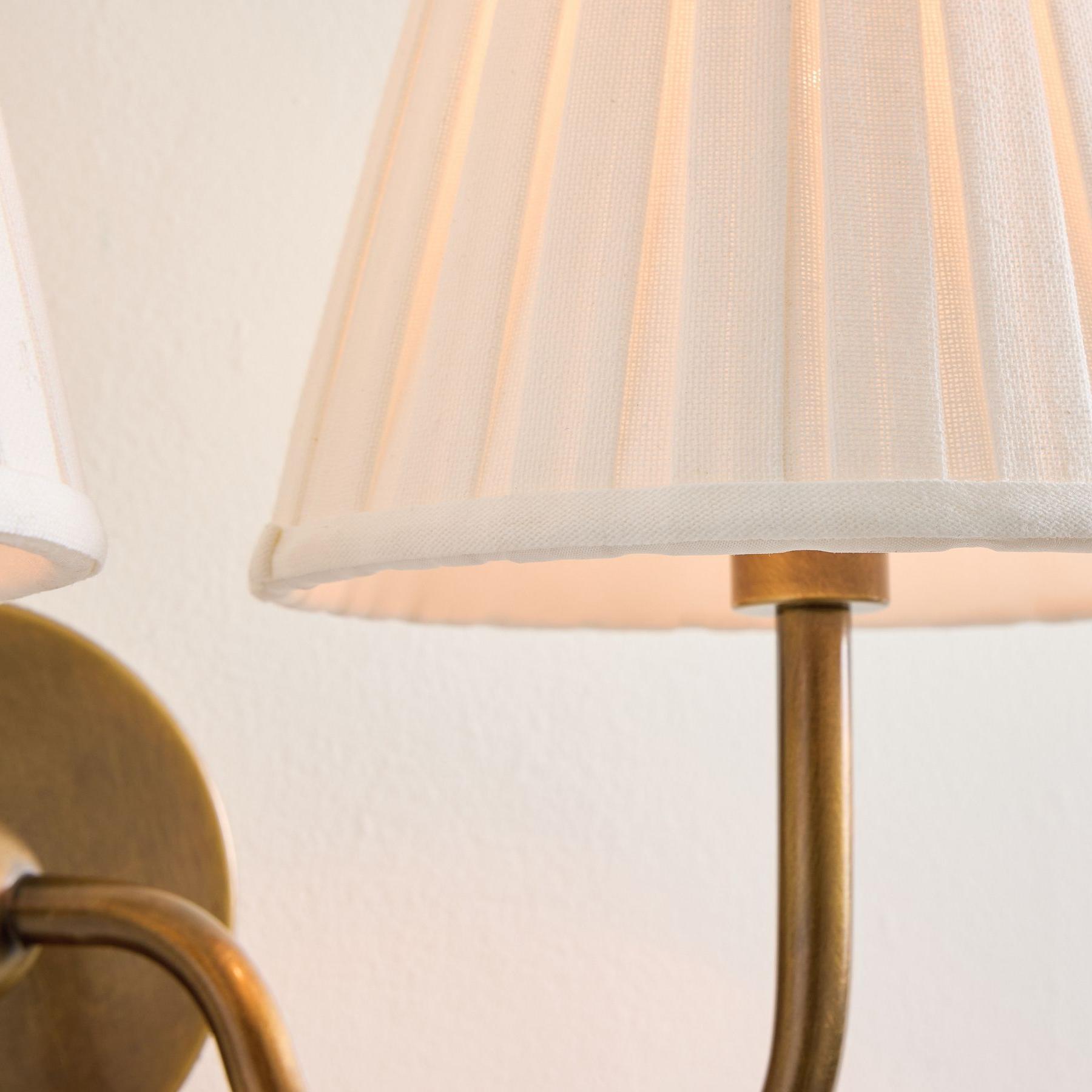 Luvora Vintage Pleated Shade Wall Lamp - Modern Brass Linen Wall Lighting