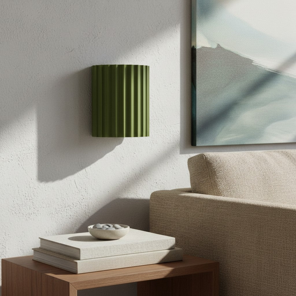 Ribellex Minimalist Ribbed Fluted Wall Light Sculptural Wall Lamp for Bedroom Hallway N59