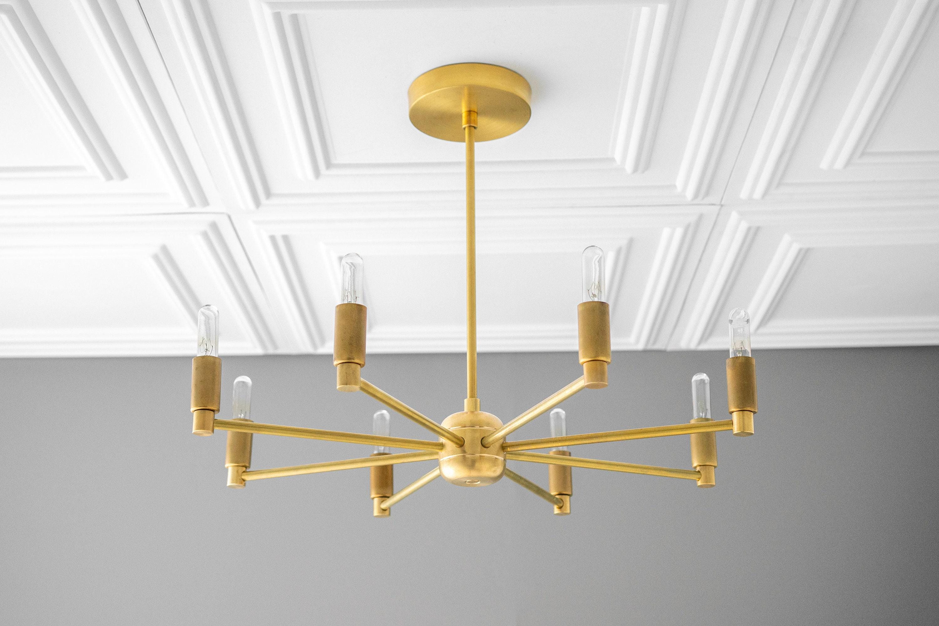 Mobilux Line Modern Chandelier - 8 Arm Mid Century Hanging Light