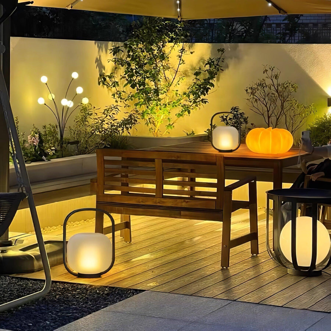 Tragbare Laterne Outdoor-Tischlampe - Wiederaufladbare Lampe für Balkon