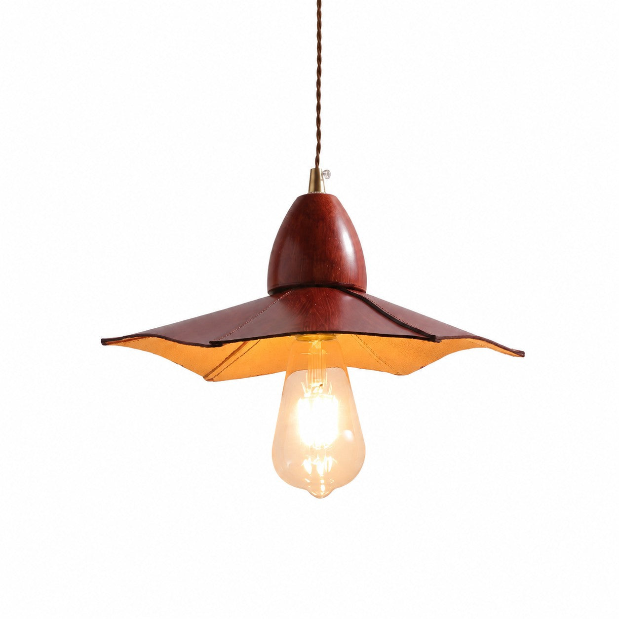 Vintage leather pendant light