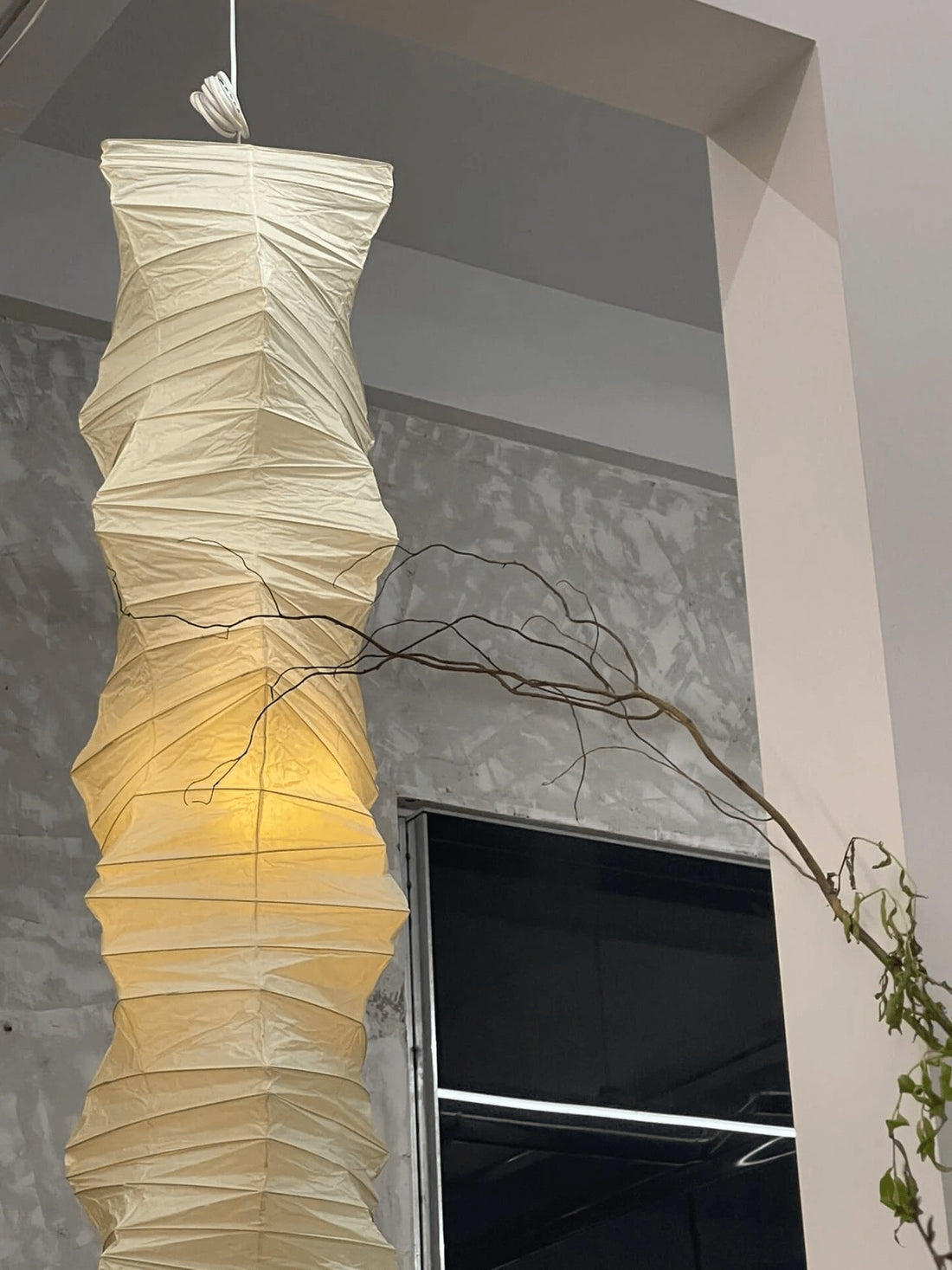 Strukturierte Washi-Papier-Kabelpendelleuchte