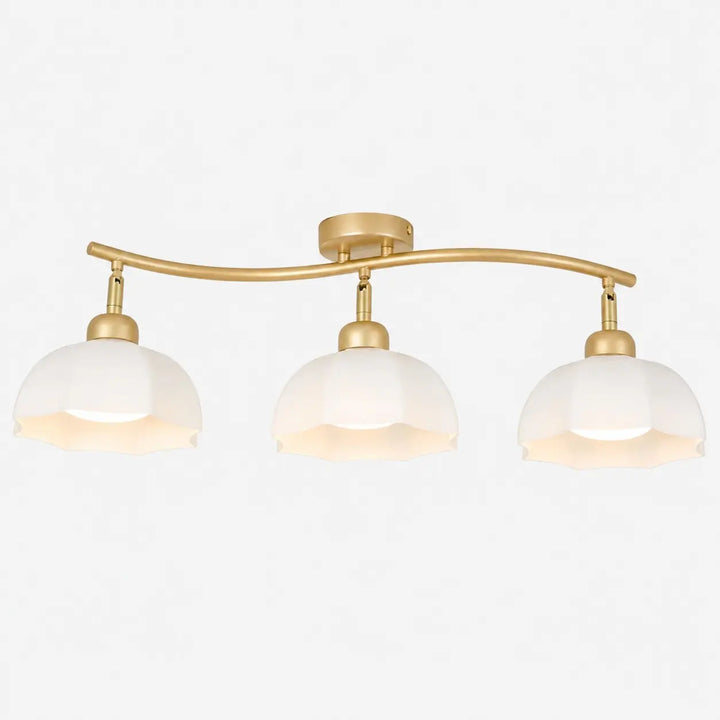 Gold 3-light linear ceiling light