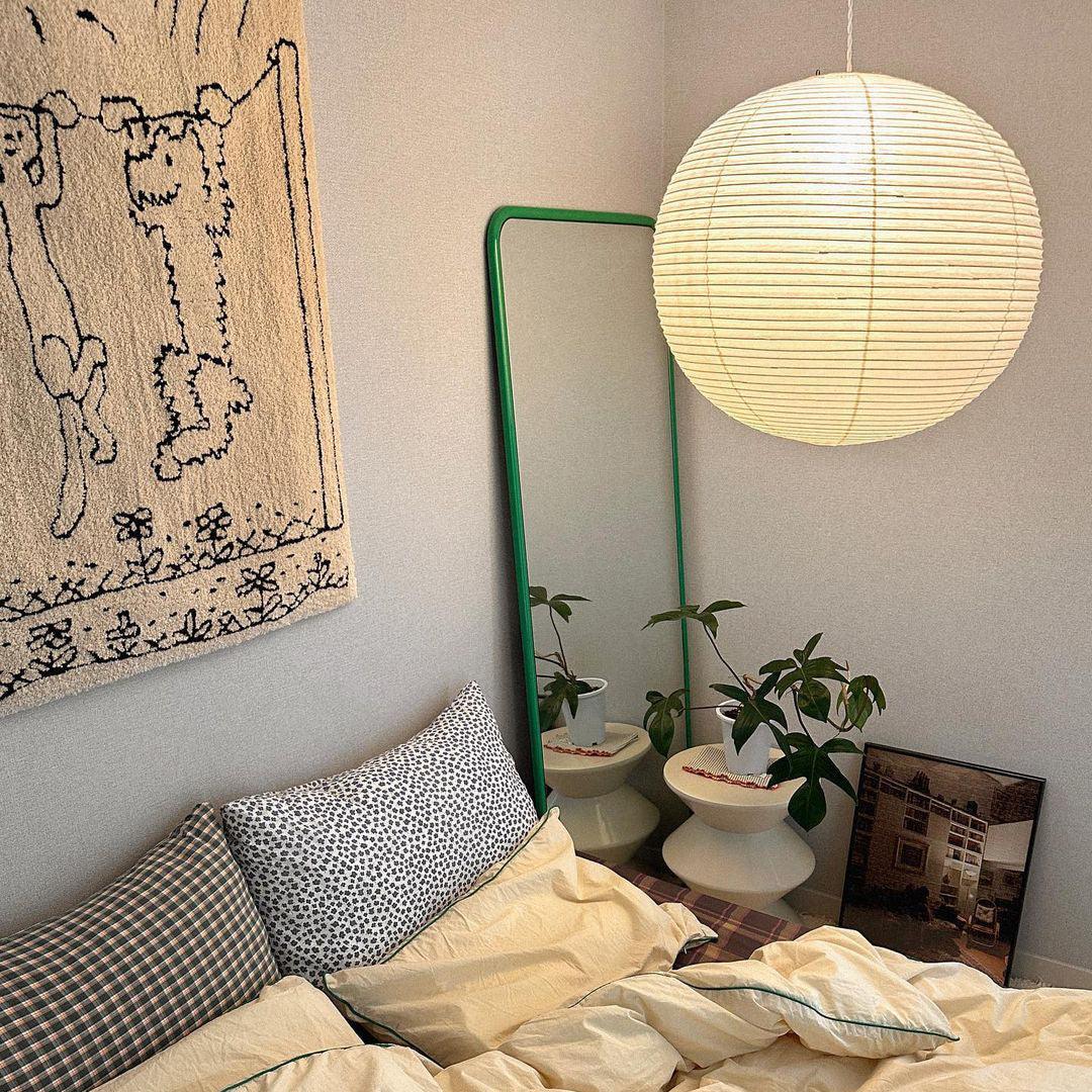 Washi Paper Round Pendant Lamp – Minimalist Lighting for Living Room