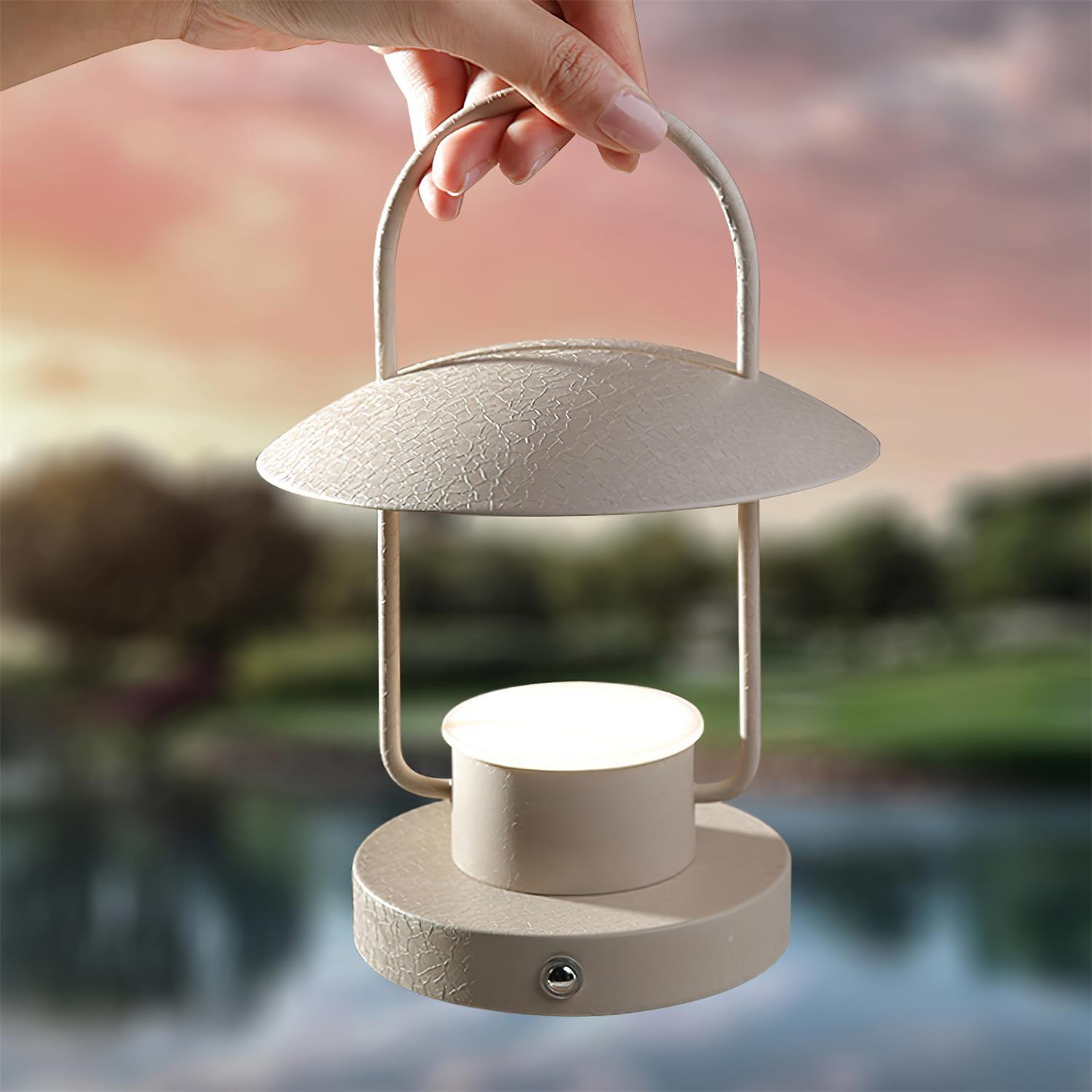 Tragbare Tischlampe – Metalllampe mit eingebautem Akku für das Wohnzimmer