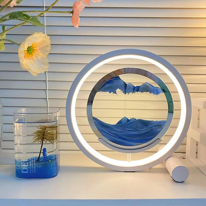 Entspannende Sand-Tischlampe – fließendes Sandlicht für Schlafzimmer und Büro