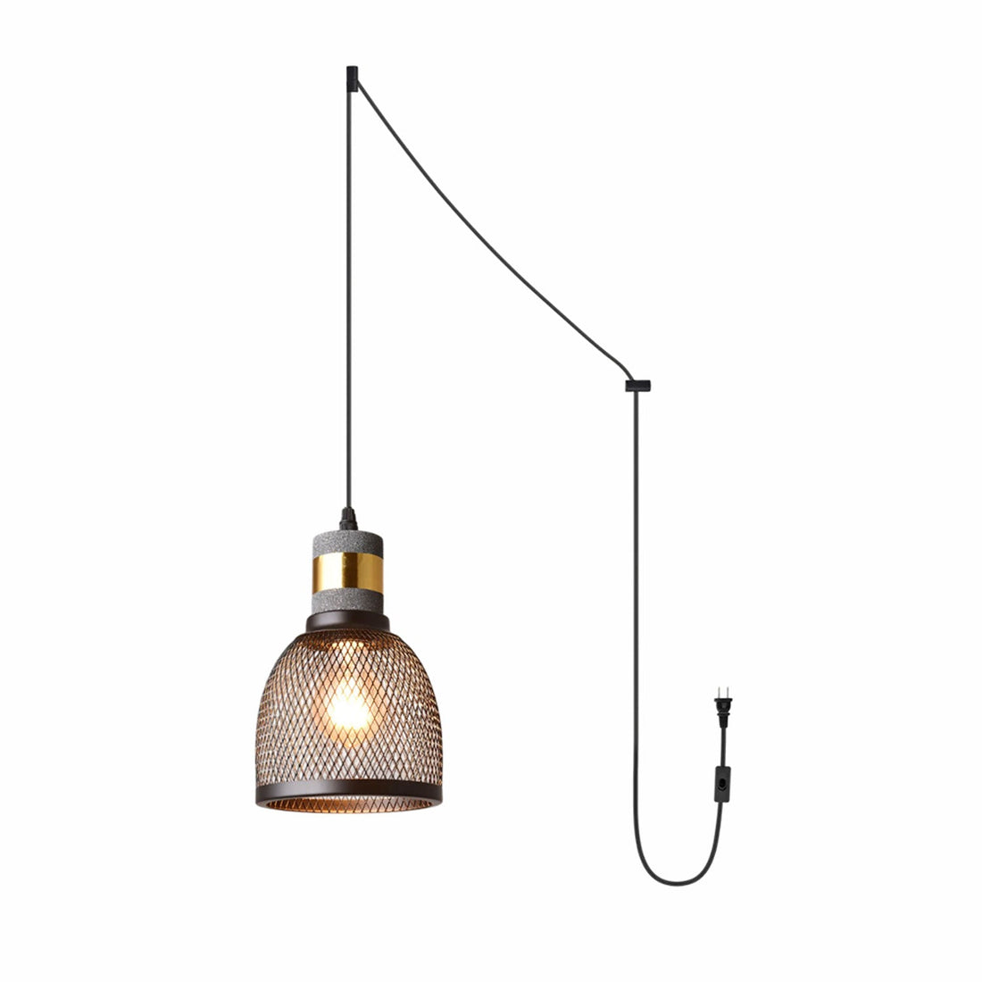 Perforated Iron Plug-In Pendant Light