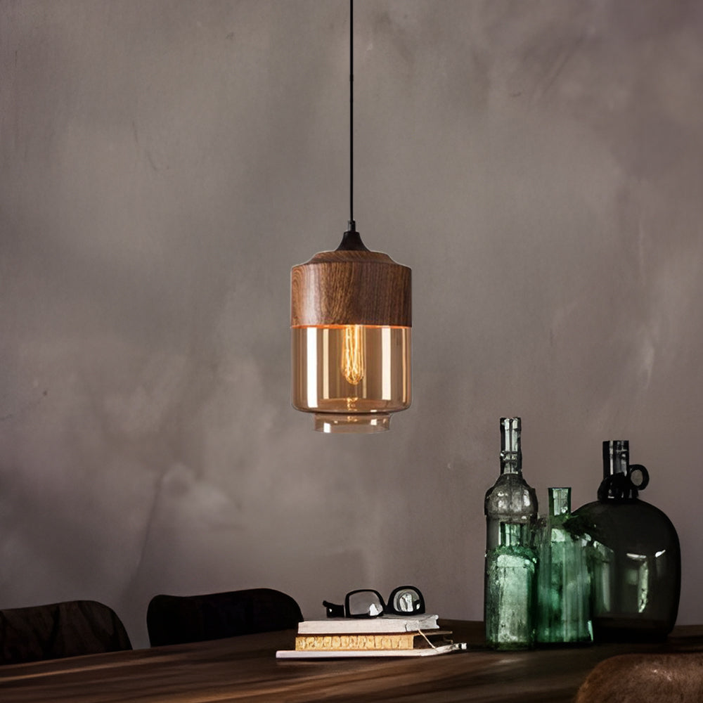Organic Crystal Pendant Light - Retro Brown Fixture for Dining Room