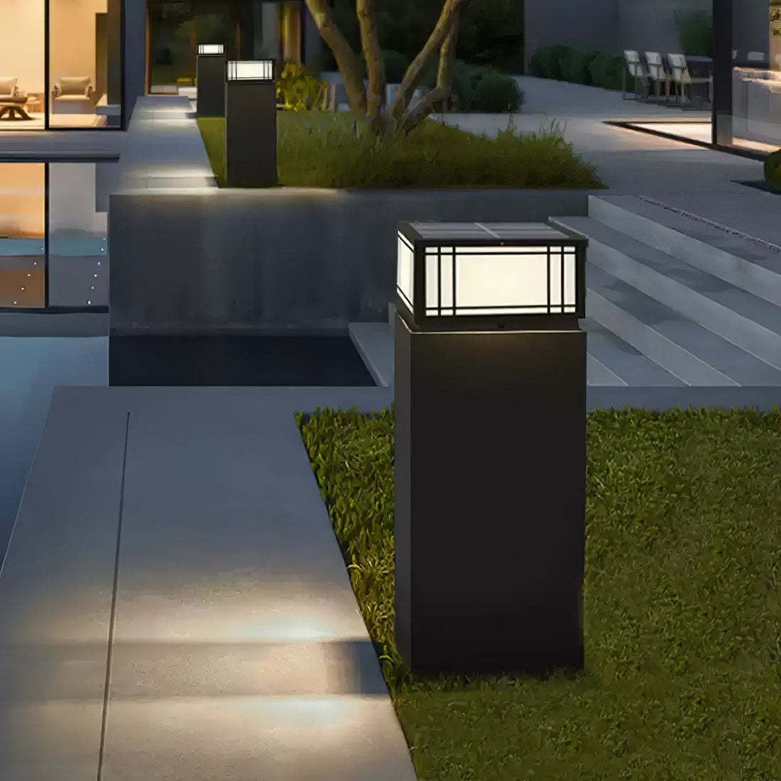 Solar Cube Laterne Außenlampe - Moderne Garten &amp; Terrasse Ambientebeleuchtung