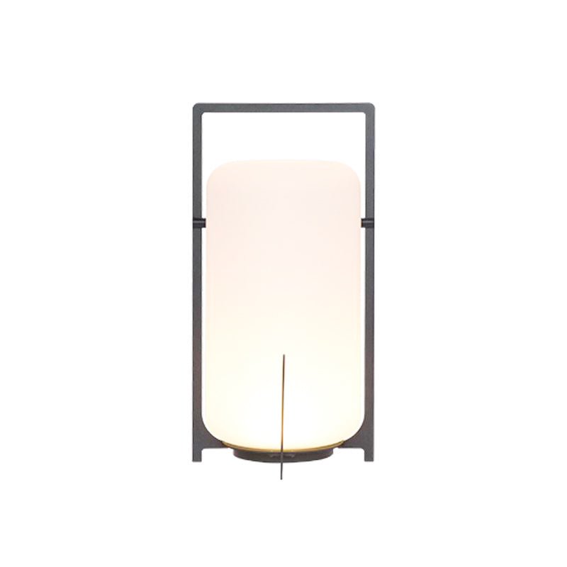 Lantern Table Lamp - Steel Modern Light for Bedroom & Living Room