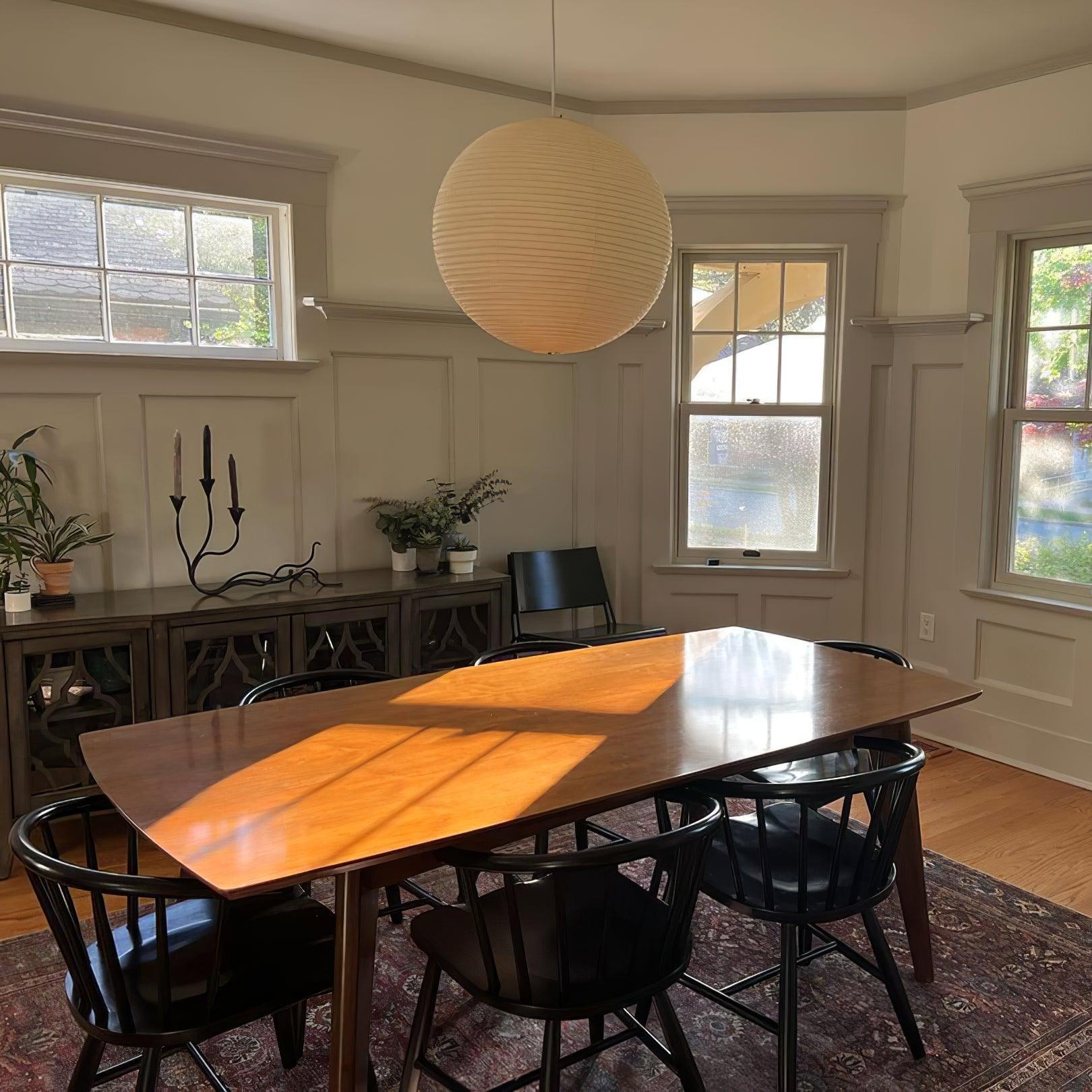 Washi Paper Round Pendant Lamp – Minimalist Lighting for Living Room