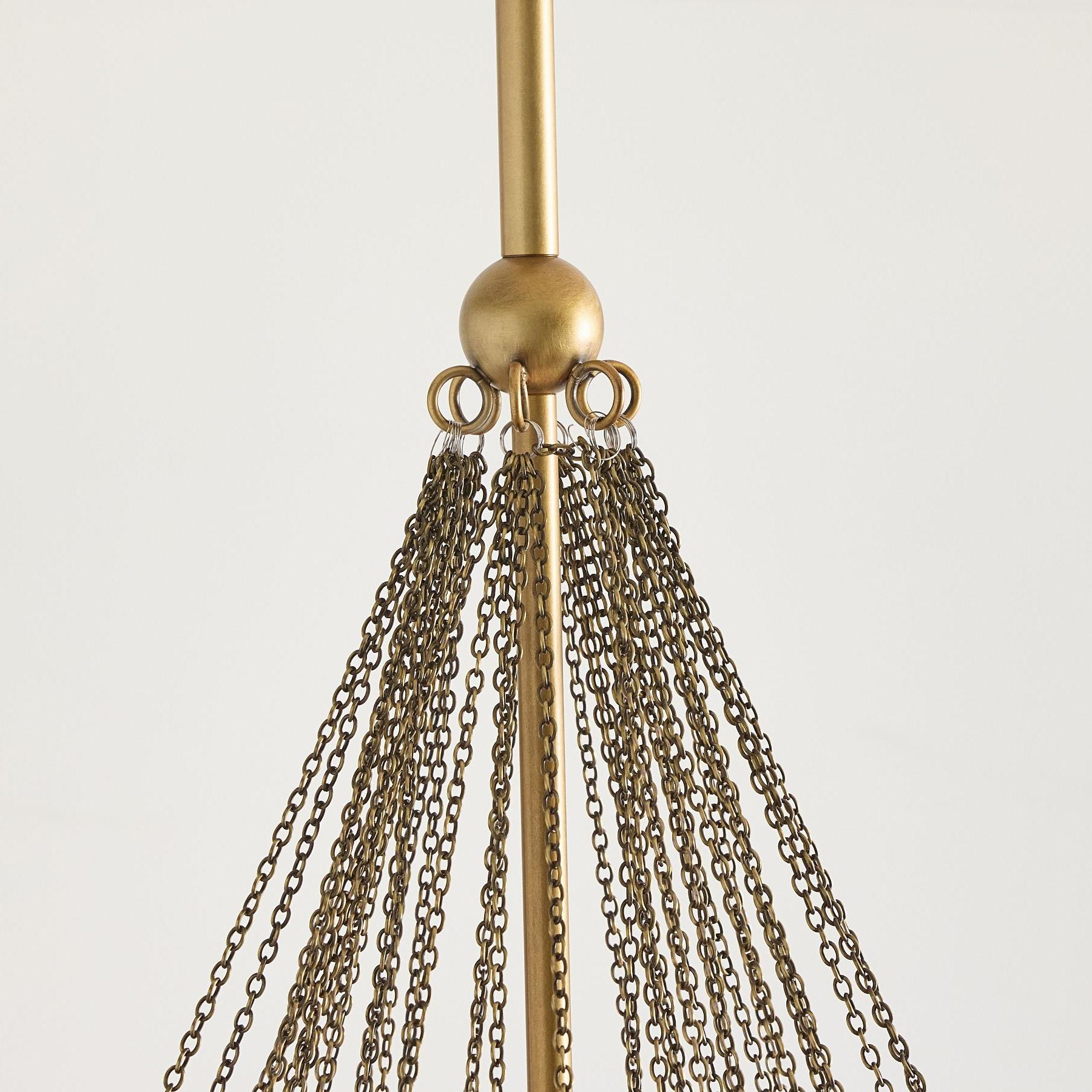 Bravira Glass Bubbled Chandelier - Vintage Brass Oval Glass Lighting