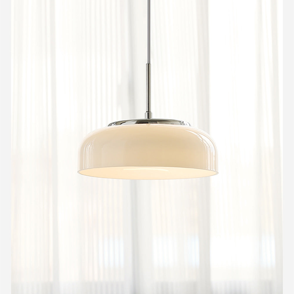 Nordic Glass Pendant Light - Bauhaus Bowl Shaped Lamp for Dining Room