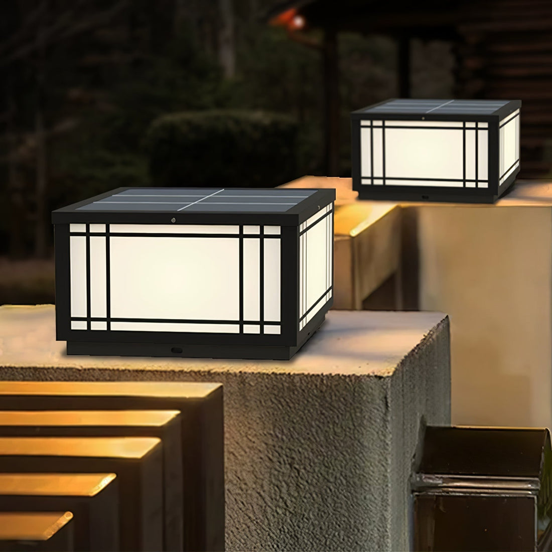 Solar Cube Laterne Außenlampe - Moderne Garten &amp; Terrasse Ambientebeleuchtung