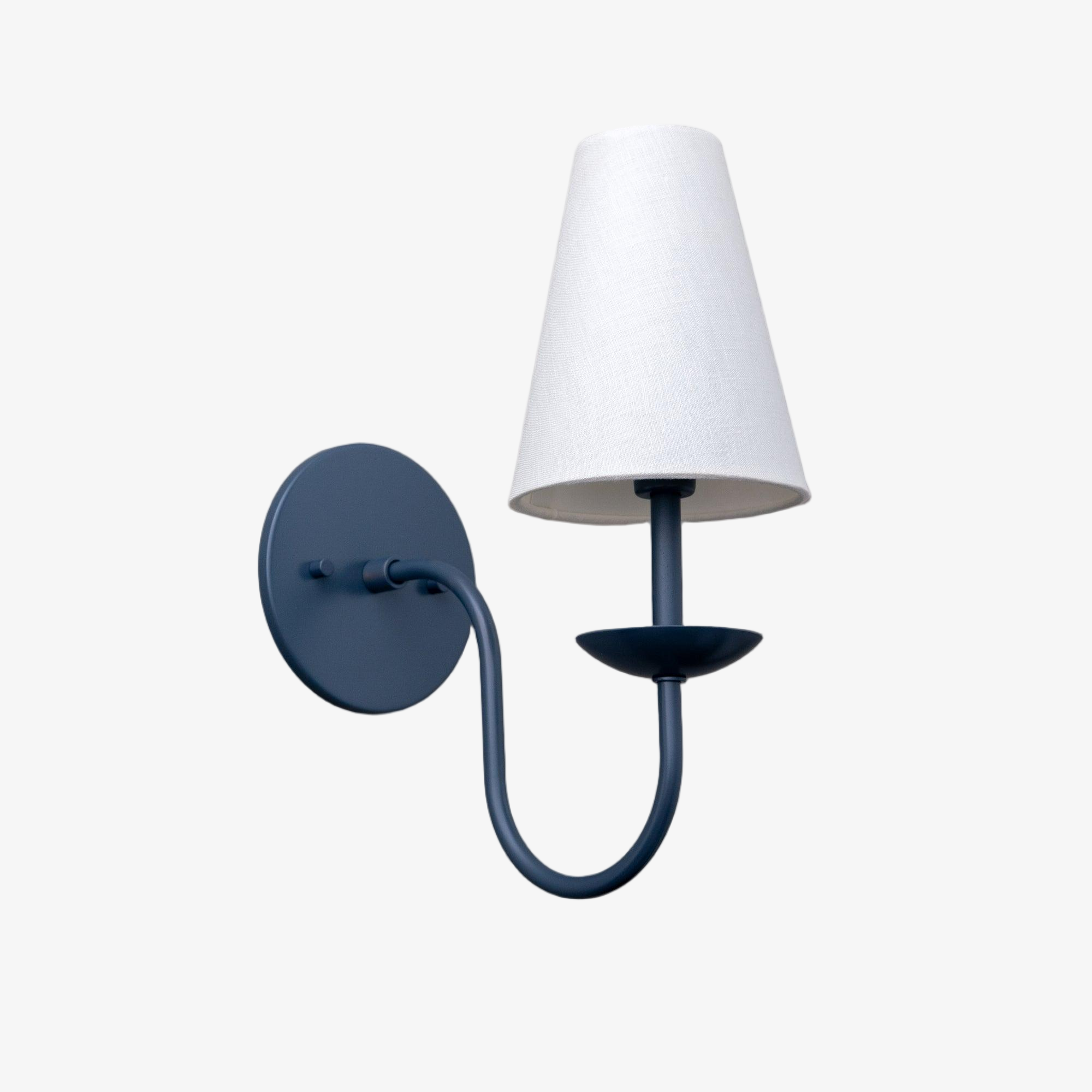 Curva Metal White Linen Sconce - Classic Brass Wall Light for Bedrooms