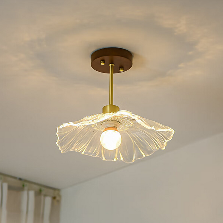 Flower Glass Ceiling Light - Elegant Floral Hallway Lighting