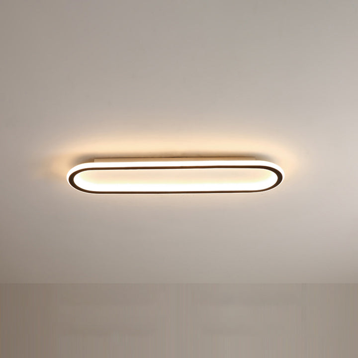 Oval LED Ceiling Light - Gold Art Deco Design Lamp for Modern Homes