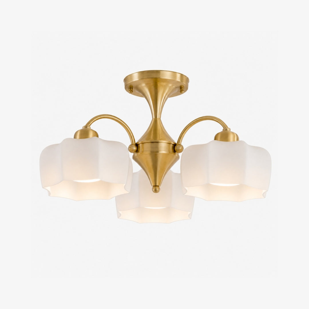 Arden Floral Glass Flush Mount Ceiling Light