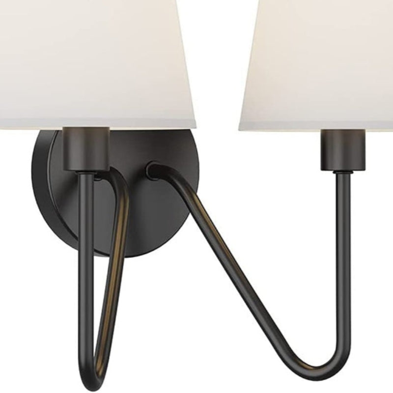 Arcuma Wandleuchte aus Metall im Vintage-Stil – handgefertigter Stoffschirm fürs Schlafzimmer