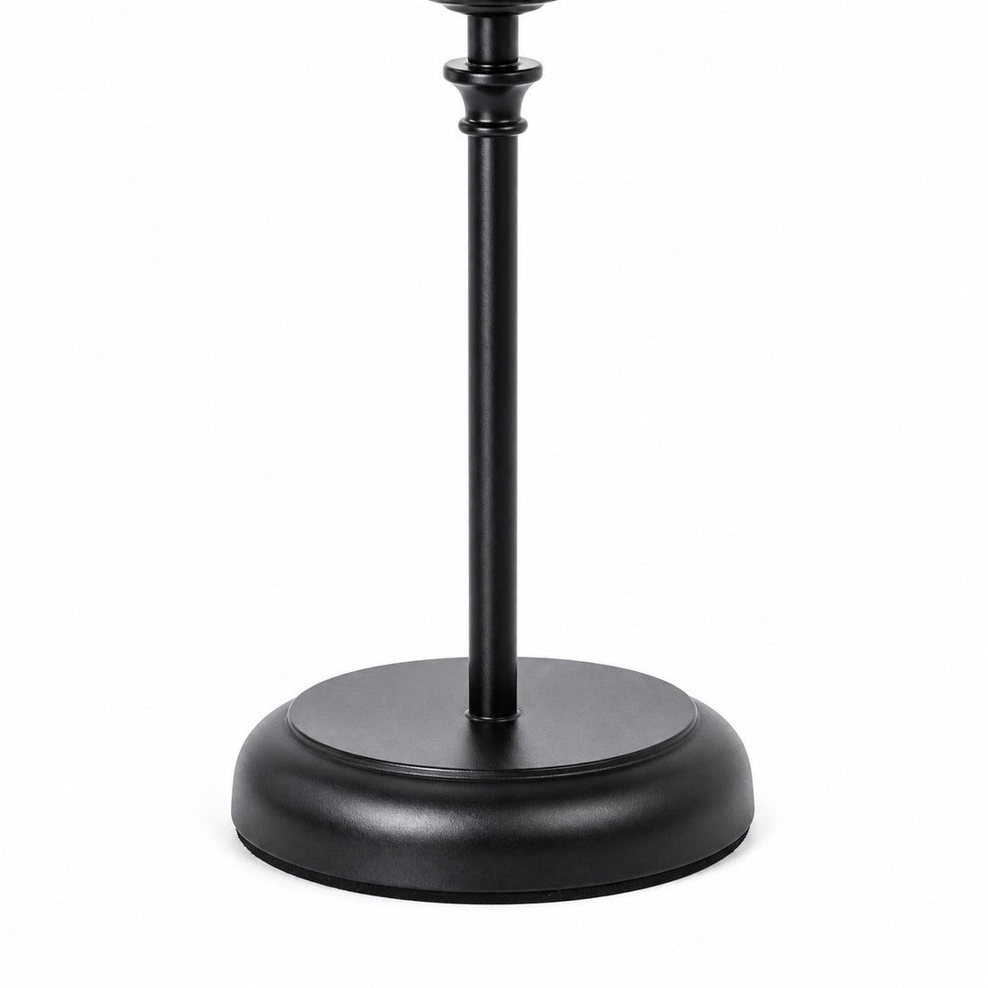 Matte black iron stem and base detail