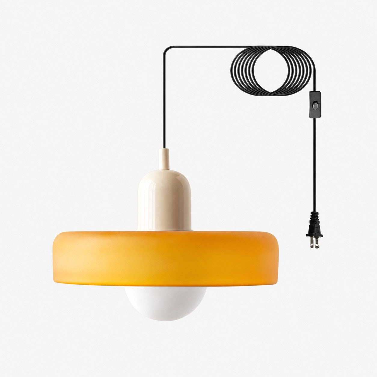 Bunte Bauhaus-Glaspendelleuchte mit Stecker