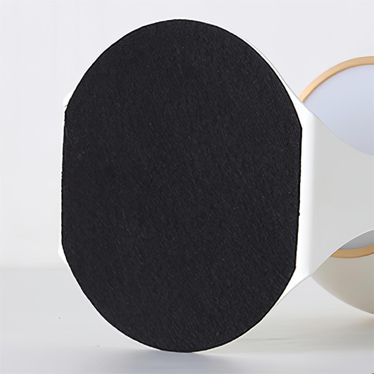 Glänzende schwarz-weiße Tischlampe – Helm-inspiriert