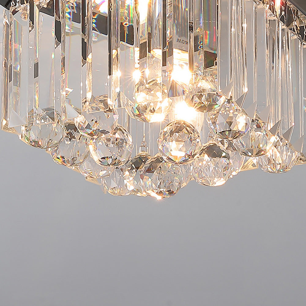 Luxury Crystal Ceiling Light - Modern Square Fixture for Living Room