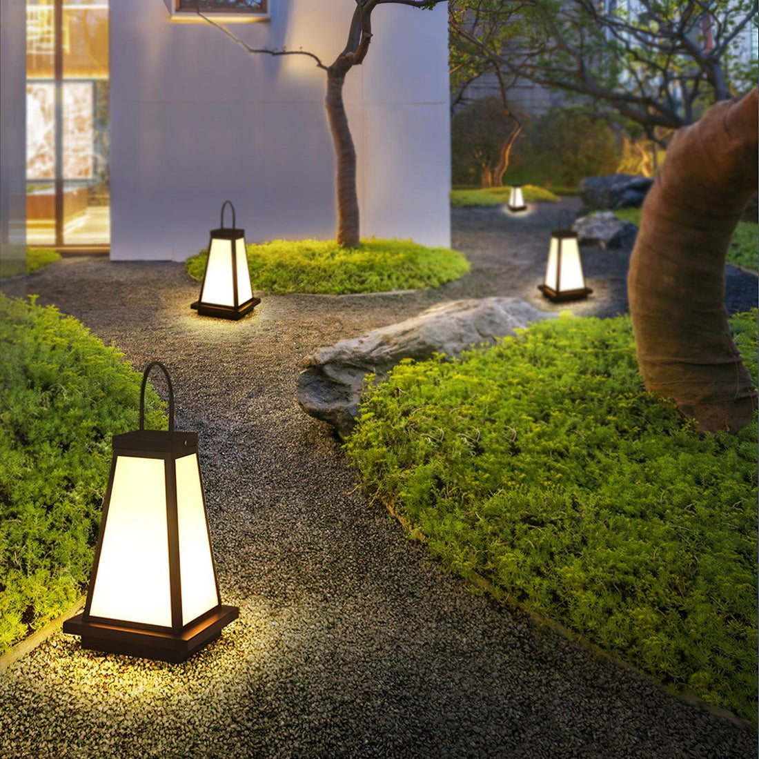 Tragbare Außenlampe – Gartenfertig – Dezente Anmut