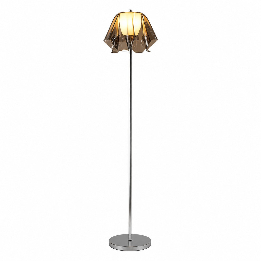 Smoke grey Bauhaus acrylic flower floor lamp product image