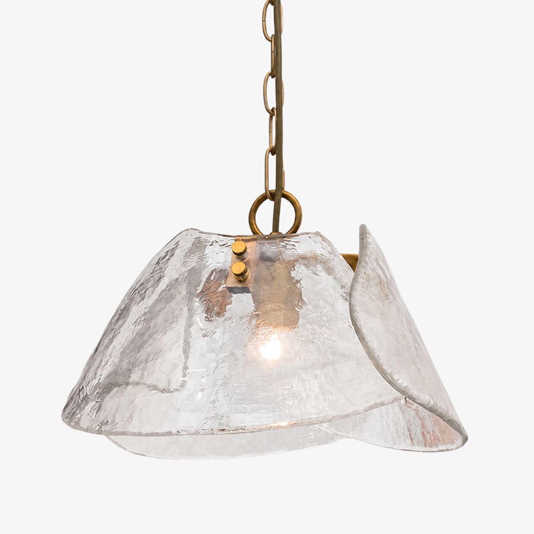 Brass and Clear Glass Dome Pendant Light