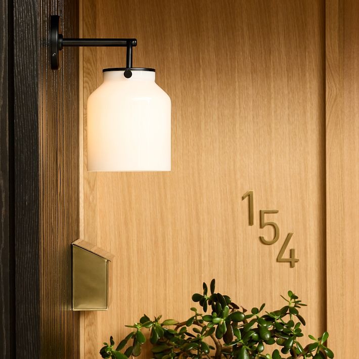 Hanton Metal Outdoor Wall Sconce - Matte Black Industrial Light Fixture