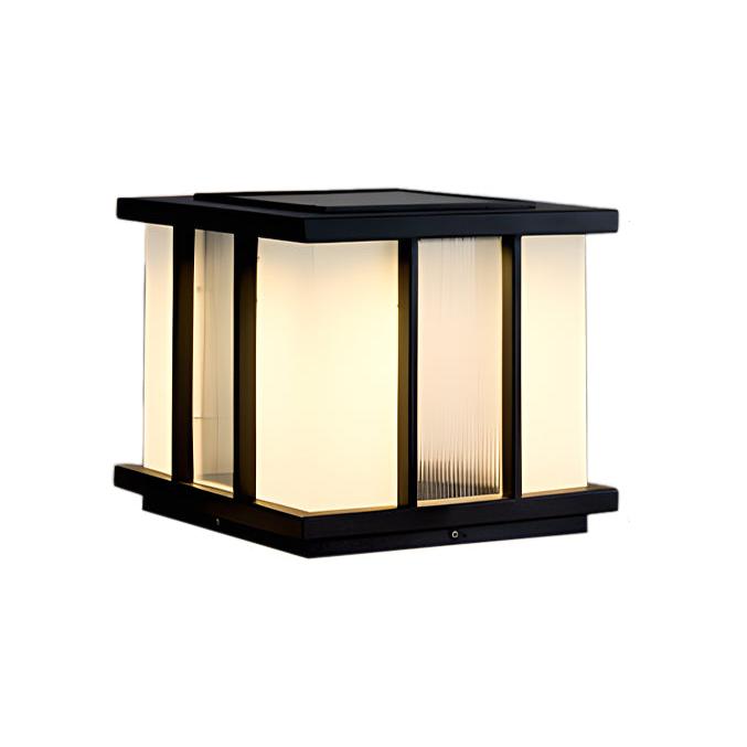 Solar Cube Outdoor Light - Modern Frosted Glass Pathway Lighting